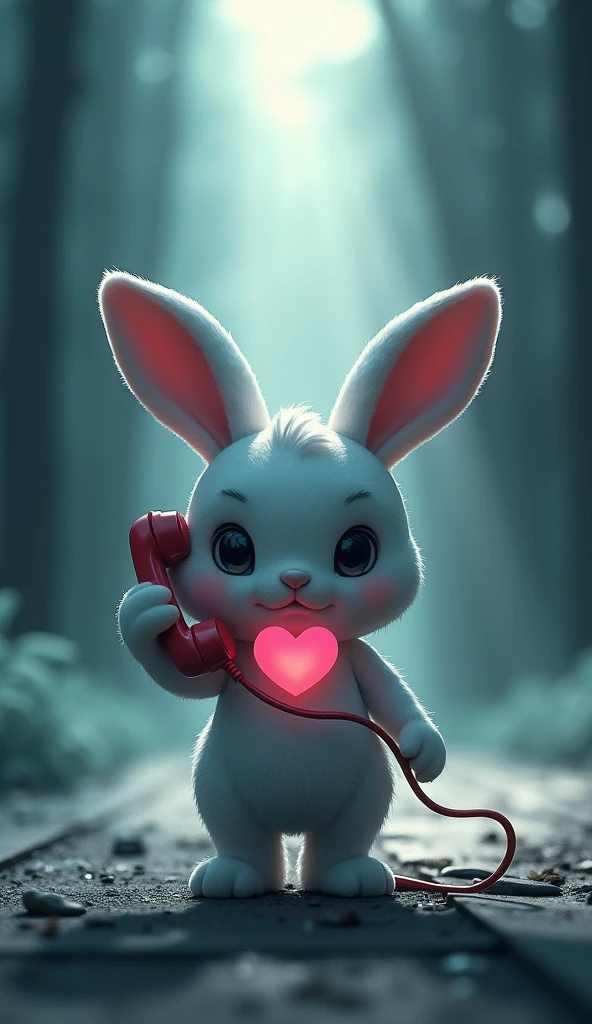 Animated male rabbit in thong flirting and typing a message on a phone. lying on a bed