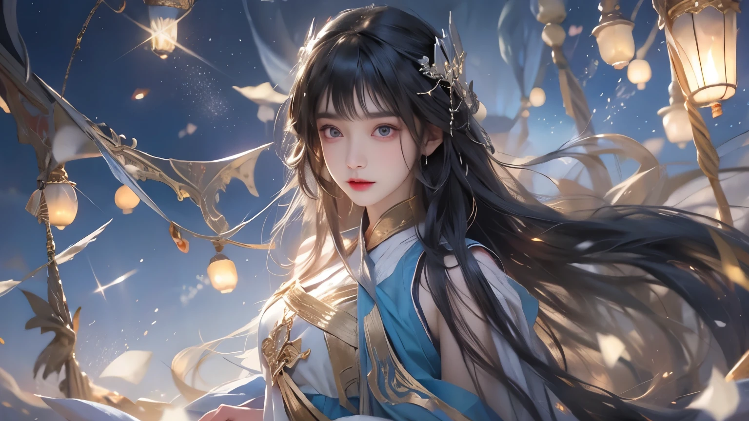 Side whole body，Kunlun Mountain，The black-haired fairy descends the mountain，Tai Chi stunts，Pure mantra hard ginseng，full bodyesbian，Combat posture，Low viewing angle，Dim background，It was surrounded by a large amount of thick white fog，（（an extremely delicate and beautiful one），（（Brunette hair all over the body）），（（Water balloons in hand）），Lightning surrounds the dark-haired woman，（（water sphere）），Taoist temple，Taiqing Palace，Hanging water balloons，There is lightning inside the water balloon，unreal-engine，巨作， the highest picture quality，Highest resolution，8K,Extremely detailed images，Moon light，Shadow optimization，Realistic style，Black Haired Woman，Face away from the camera