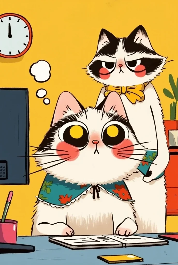  a cat sitting at the table ，There is a book in front of him， close-up shot 。,  cute anime-style cat ,   next to the cat  ,  furry artist ,  a raccoon in formal attire , Webtoon, See the face clearly , Intellectual Cat , schrodinger's cat,  Frank Hampson and Macbeth,  Bob Crampt ,  by Miklós Barabás 