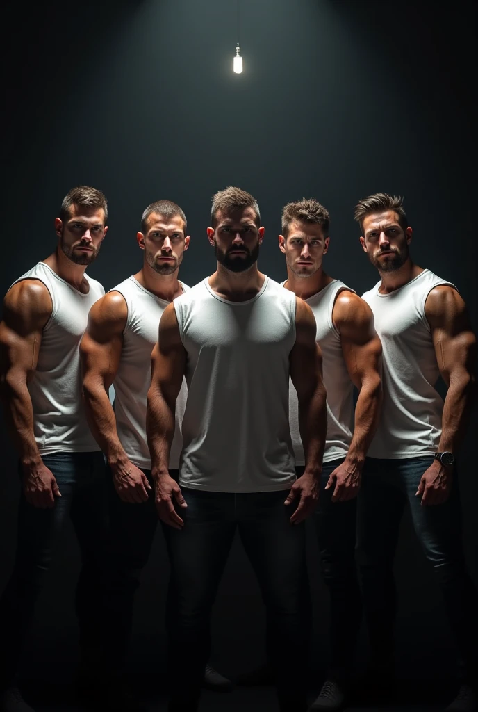 3 muscular man, with hair and a 21cm dick