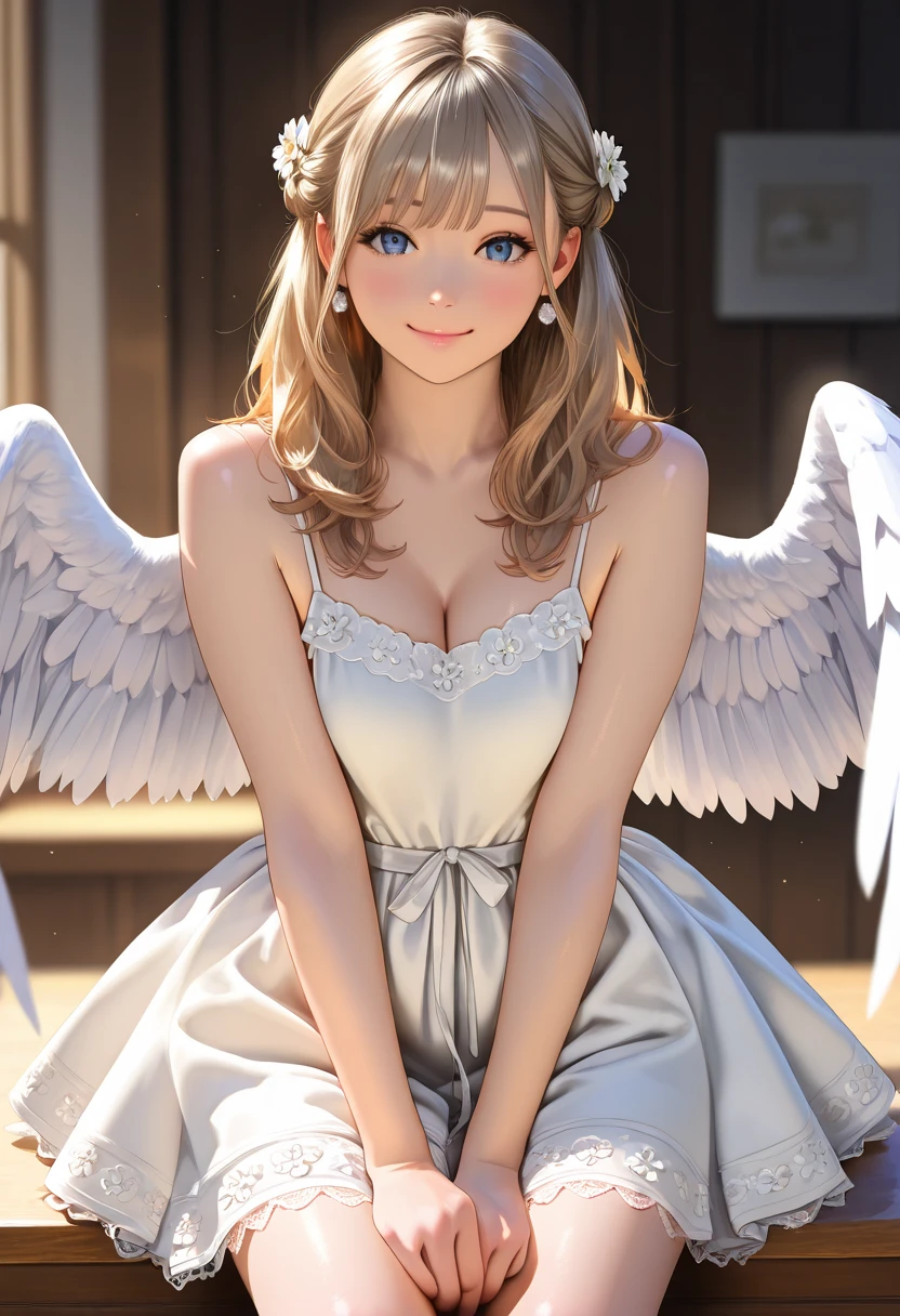 大Angelガブリエル,masterpiece, Highest quality, 8k, Real person, Realistic, Extremely dense CG, Shine肌, Fully focused, heaven, The Glory of God, Shine, Angel, bless, happiness,
