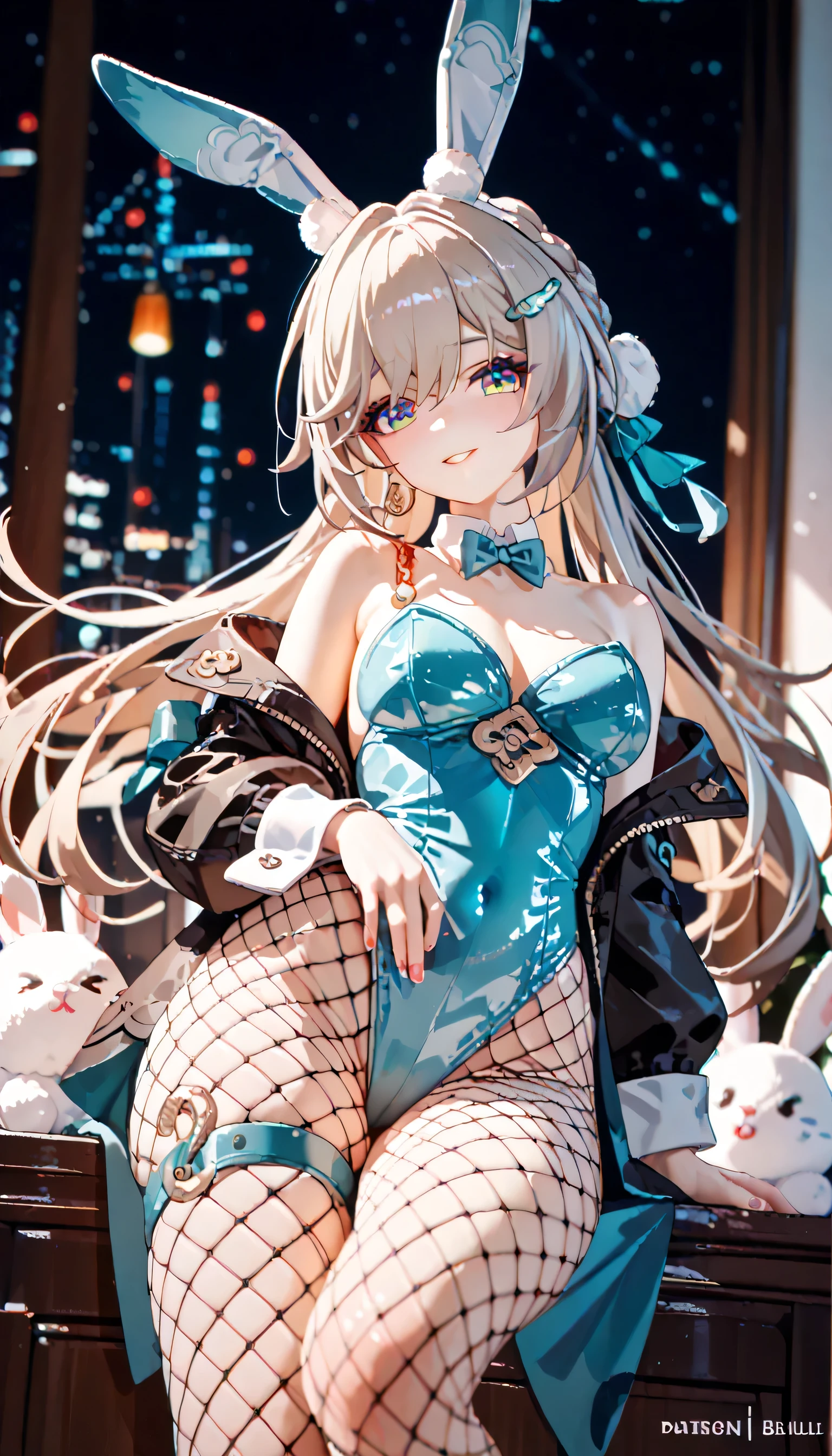 ((or “üã¬Ã¼ã”:1.6)), Chinke, Honkai Star Rail , leotard, fishnet tights,