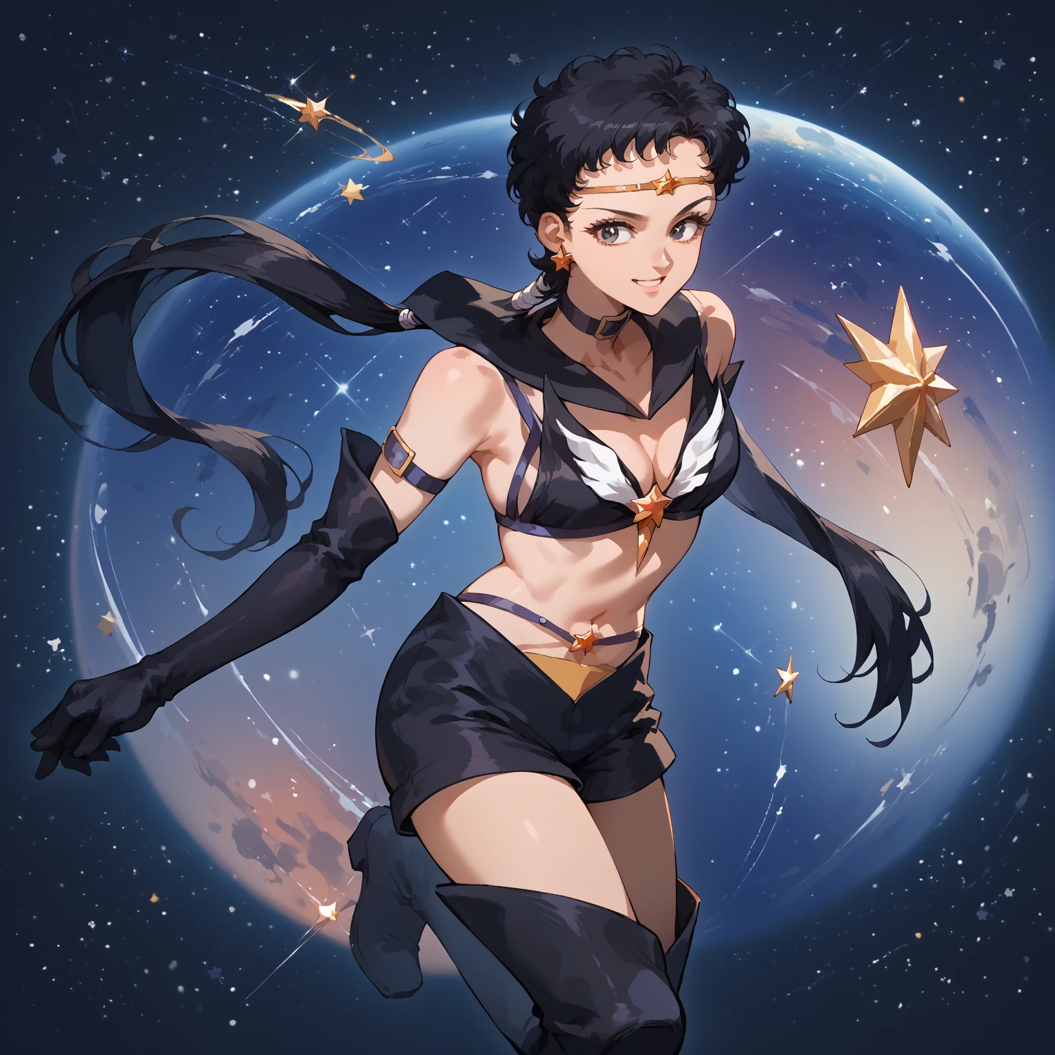 ultra-detailed, Explicit, Beautiful body, Beautiful Nose, Beautiful character design, perfect eyes, perfect face, ultra highres, 4K, beautiful legs, perfect legs, Nice hands, Perfect hand, Masterpiece, Best Quality, Highly detailed, illustration, absurdres, street fighter, doll suit, shadaloo doll, dollsuit, girls, multiple girls, expressionless, blank eyes, looking at viewer, red gloves, emotionless, black latex, corrution, mind control, female combatant, full body, hypnotized, unhappy trance, full body suit, ribbed bodysuit, both arms at side, obey, perfect female body, extremely glossy latex, hypnosis, hypnoLora, empty eyes, Mind control device, poses, submissive_pose, Slave, hat, necktie, stand up straight, standing, standing at attention, hat, necktie, belt, latex, ribbed bodysuit, brown hair, thighhighs, garter belt, Fighting Stance, extending the right arm from the shoulder into the air with a straightened hand, nazi saluting, military, military saluting, salute, thigh boots, Sailor Cosmos, Sailor Moon, long hair, hair ornament, twintails, jewelry, purple eyes, white hair,  earrings, choker, sailor collar, hair bun,  double bun, facial mark, hairpin,