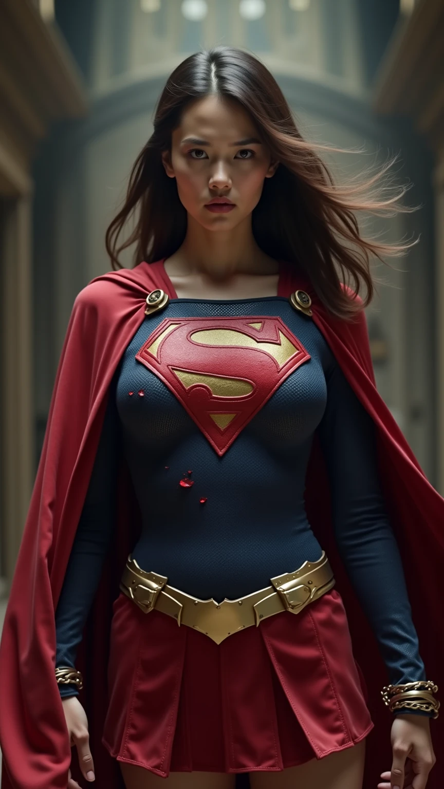 Woman body set big breasts, Supergirl costume dress