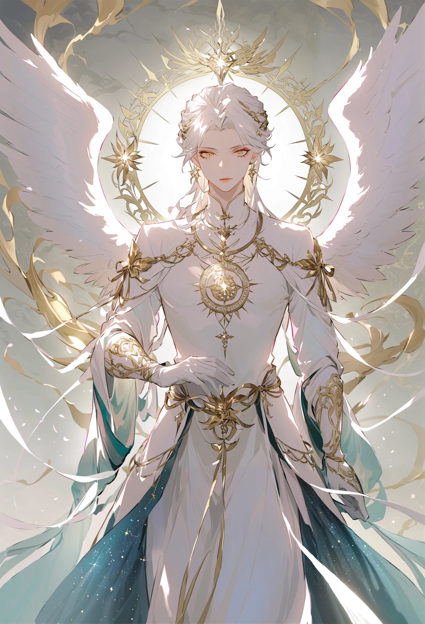 Lucifer was a Cheribum and an Archangel before His fall. he the anointed Cherub that covereth the Mercy Seat.   The seat of mercy is God's throne  .   Lucifer stood at the center of all the other angels {x} Lucifer stood at the center of all the other angels {x} ・Means star or lightbringer .   Lucifer was the most charming angel  , created more handsome than any of His siblings. " Seal of Perfection  , full of wisdom and From that day  beauty....   All precious stones   [His]  covering .... [he]   Lucifer's wings were perfect and magnificent  .... [he] From that day  [His]   Street Perfect  . His鎧は金でできており、 He shone like the Sun itself .  Lucifer was the most charming angel ,  bright white and gold  ,  he他のすべての天使の中心に立っていました ,  His armor is made of gold , every instrument made of gold attached to His armor shown to extend out from under His arm and armor