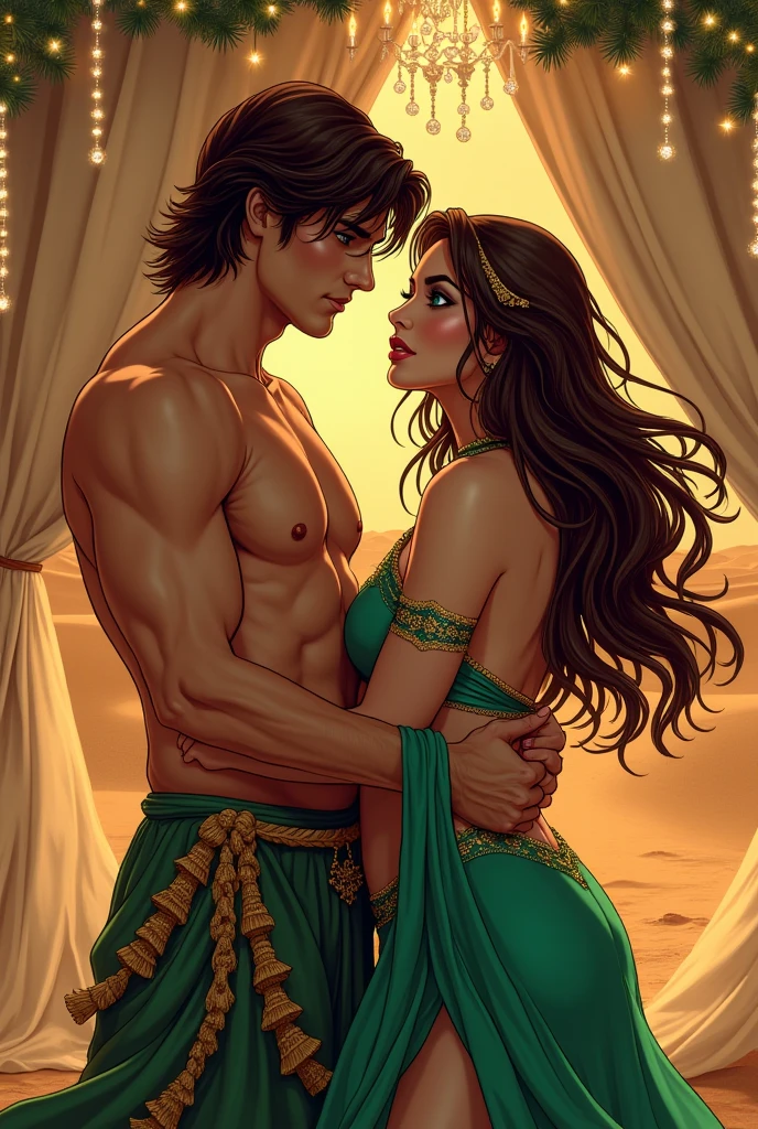 One Handsome short-haired Chad hugging three beautiful bitches tackling him and touching him, dressed like Greek gods, perfect bodies, women: long flowing hair, flowers in hair, seductive, ornate materials, golden hour, , jewelry, 8k photography, raytracing, photorealistic, masterpiece, in love, grins, perfect faces, Flirtatious, setting: a castle, harem, watercolor, racially diverse