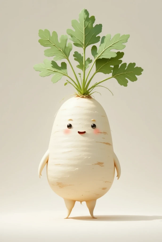 knitted hat in the shape of a cute radish face, It's on the table