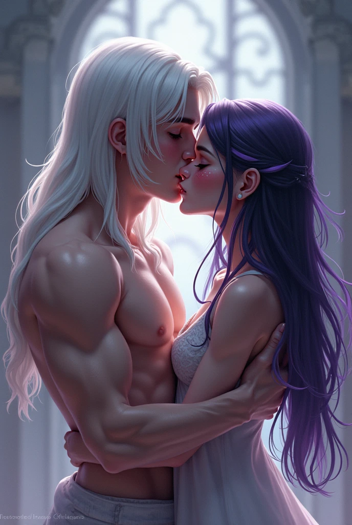 Improve the image by making the girl a full nelson and the man have white hair
