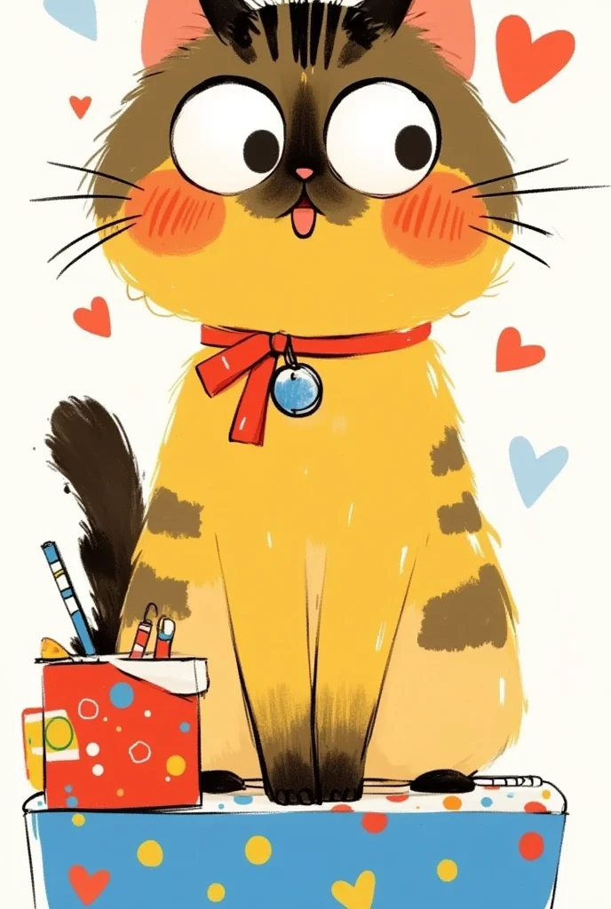 A cute cartoon cat。