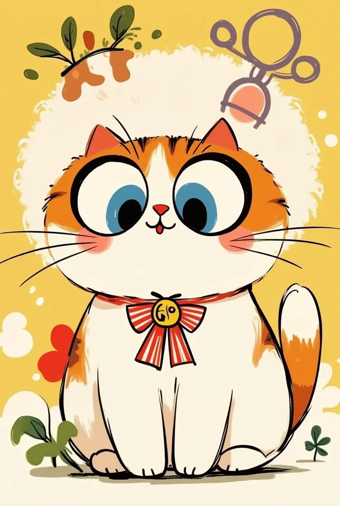 A cute cartoon cat。