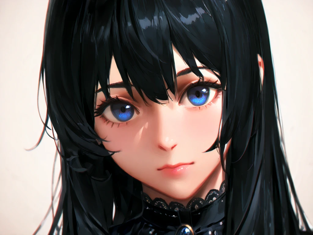 anime girl with black hair and blue eyes with two cats, 1 7 - year - old anime goth girl, beautiful anime portrait, detailed portrait of anime girl, stunning anime face portrait, artwork in the style of guweiz, beautiful anime style, guweiz, anime style 4 k, anime style portrait, anime visual of a cute girl, gothic maiden anime girl