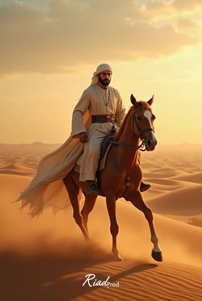 arabian man horses perfume and desert