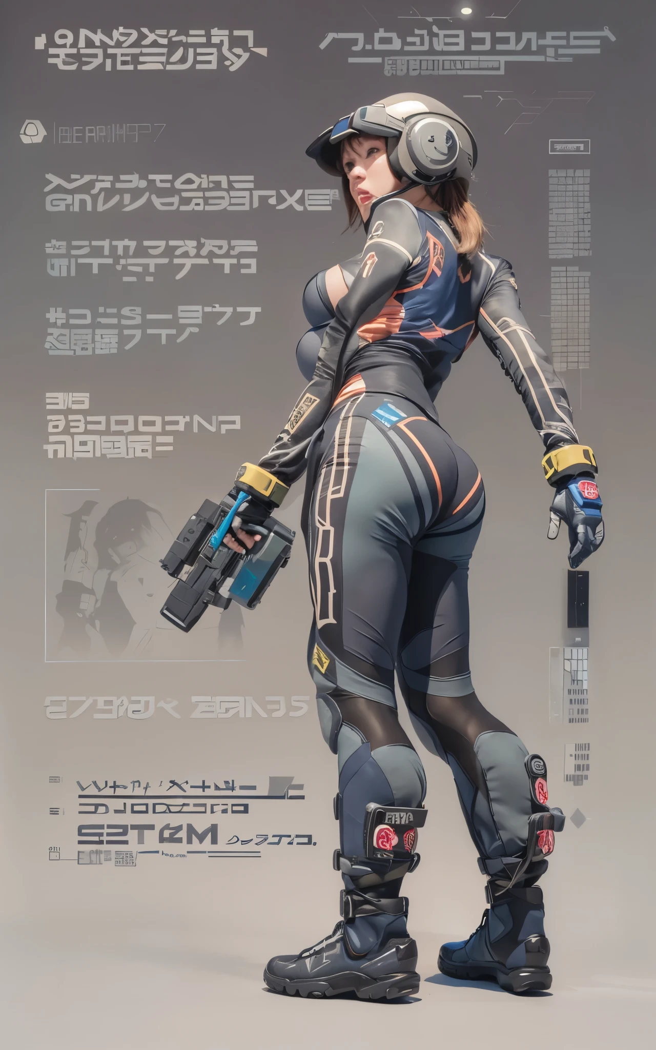 Bodysuits、armor、Kaiju 8、militaryru、detailed、masterpiece、Reference Art、Reference Sheet、Multiple Views、Reference Sheet、Model Sheet
