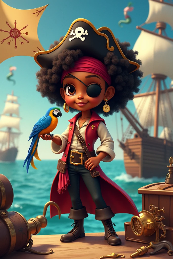 (cute black baby girl pirate smiling with ship and parrot) stylized identical to 1940 |)), acolchoamento ,multidimensional geometric wall PORTRAIT, arte, Chibi,
Yang016K, lindo,(( cor vermelha predominante, rosa e branco))
Primary works, qualidade superior, melhor qualidade, Arte Oficial, Lindo e Estetaduardo Kobra acolchoamento ,multidimensional geometric wall PORTRAIT, arte, Chibo,detalhes
