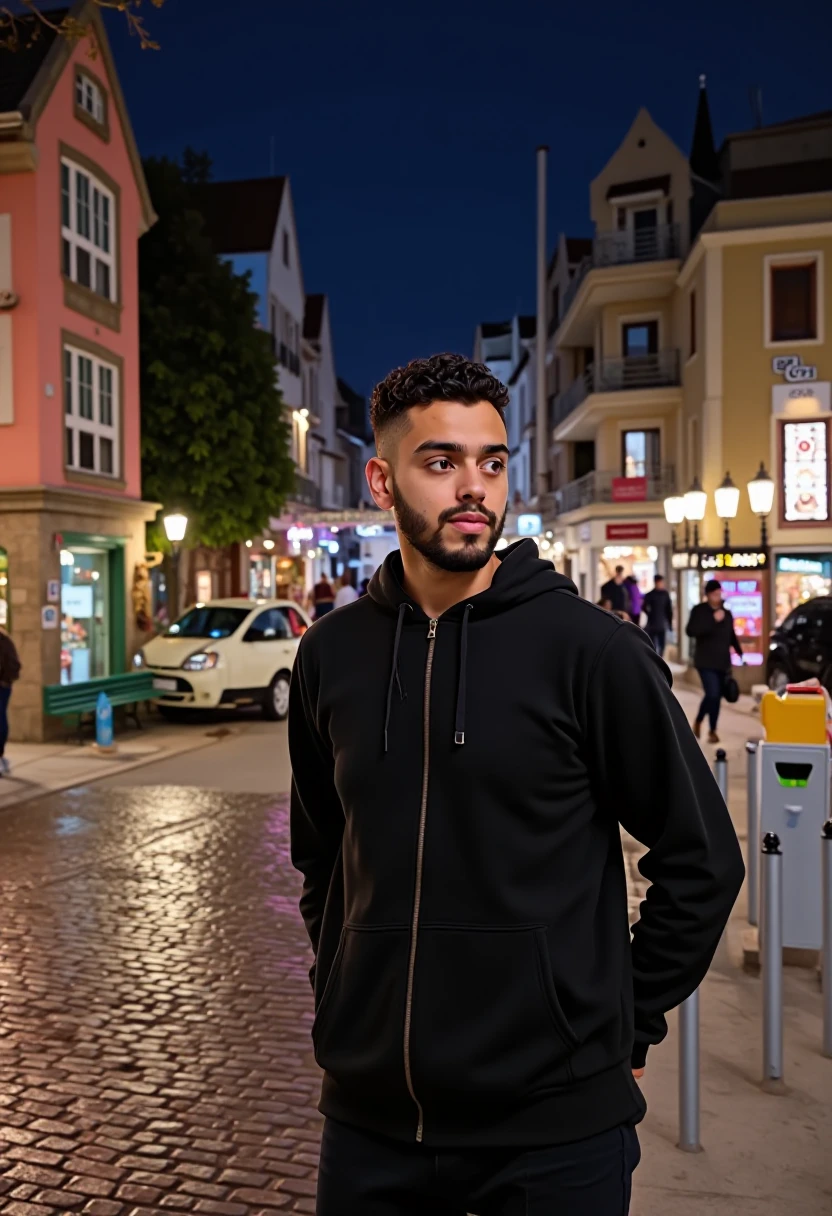 <lora:AuronPlay_v1-000009:1> rnply, masterpiece, best cinematic quality, photorealistic highly detailed 8k raw photo, volumetric lighting, volumetric shadows, portrait, man in parka, Sitting with one knee up, hand on knee, random dynamic background