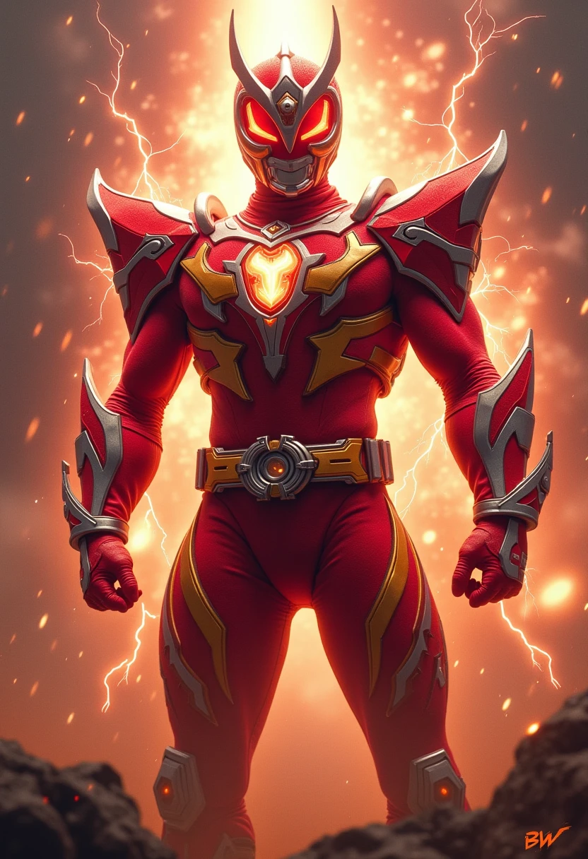 best quality, masterpiece, highres, detailed, perfect anatomy, <lora:Detail - add_detail:0.2>, cowboy shot, flamechange, rock,glowing eyes, flame body, <lyco:FlameElement:0.75>, redranger, <lora:TyrannoRed:0.6>, 1boy, adult male, helmet, body on fire, clothes on fire,