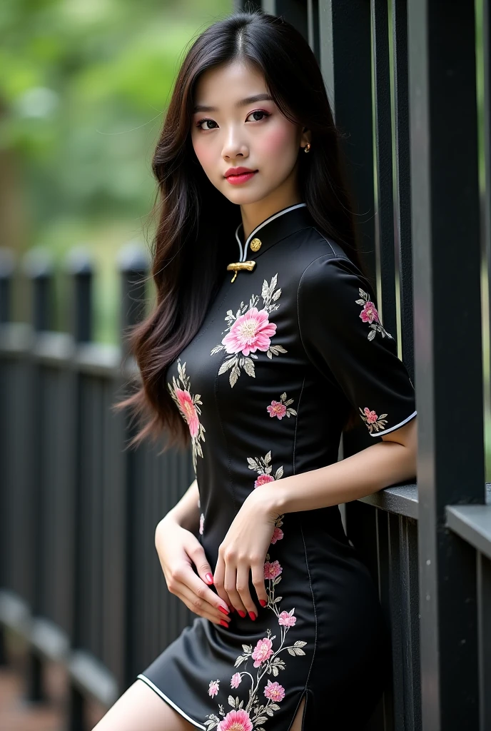 (a beautiful Chinese lady, age 18, Vietnamese traditional dress Ao Dai, walking in Hanoi night market, friendly expression, dimpled smile, cute snaggle-tooth, beautiful detailed face, beautiful detailed eyes, ample round bosom, photorealistic, hyper-realism, high contrast, ultra HD, realistic skin textures, top image quality, top-quality, super high resolution, fine details, very meticulously, masterpiece, head to hips, the Cowboy shot, vibrant atmosphere, bokeh background)