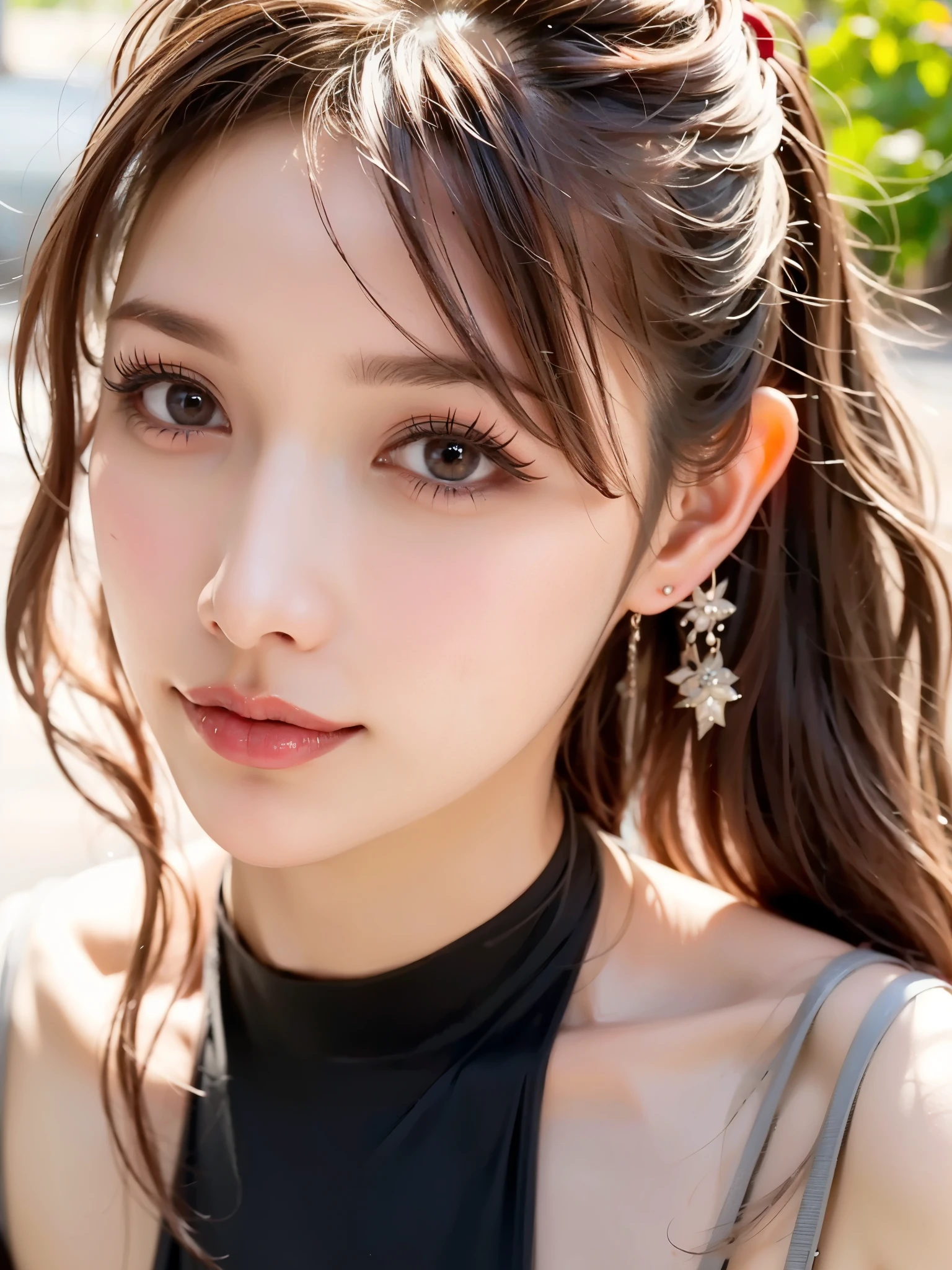 top quality、 Super high resolution 、(Photographically: 1.4)、 beautiful eyes、 1 elegant mature woman、 very beautiful 、smile, ( plump), (big), ( exposure ), ( Detailed explanation of the hair ), (Detailed facial description ), ( Detailed Body Description ), ( Clear White Muscles), Unmatched Beauty , (Ultimate beauty), ( Fat Evil Goddess), long legs , metallic purple competitive swimsuit :1.3, 20-year-old male doctor walking around the hospital , compensate, (smile,lipstick:1.1), ( eyeliner that reaches its climax:1.2), mascara, eyeshadow, big breasts, (45 years old,: 1.4), ( face in the center of the screen: 1.4),