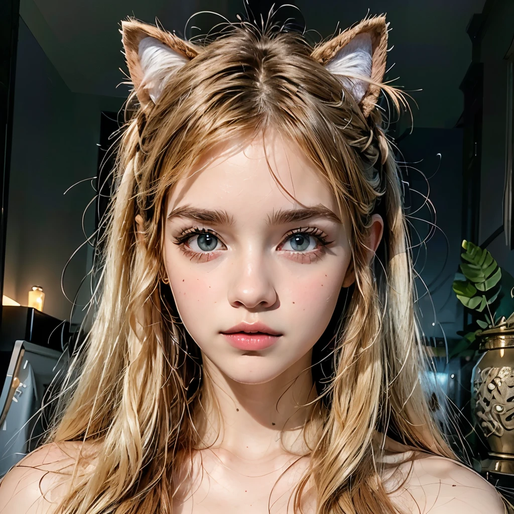  painting of a woman with long hair and cat ears, suave.  digital painting , twilight ;  digital painting , a  digital painting , soft  digital painting , digital fantasy portrait,  digital painting  fosca, #1  digital painting  of all time, # 1  digital painting  of all time, fantasy portrait, renaissance  digital painting , an expressive  digital painting , anthropological portrait, emwat, 
([long hair hair]:1.8), (full body:1.8), (upper body up:0.3), (hyper realistic:1.4), (realistic:1.3), (best quality real texture skin), Detailed eyes, detailed face, PERSEPHONE, persephone, (SFW:1.5) Hyperrealistic, LESS saggy breasts, (SMALL BREASTS:1.5), (HUGE LEGS:1.5), (LESS THIGHS:1.5),  perfect legs ,  perfect legs , pernas added, pernas added e perfeitas,  shapely legs,  shapely thighs, pernas added, Smooth thighs. ( erotic pose :1.5), ( thick eyebrows :1.2), (big purple eyes:1.2), ( ultra-detailed eyes :1.4), ( High-resolution eyes :1.1), ( ultra detailed skin texture :1.4), (Beautiful toned body:1.1),  cameltoe, 
hermione_Granger_Emma_Watson-4400