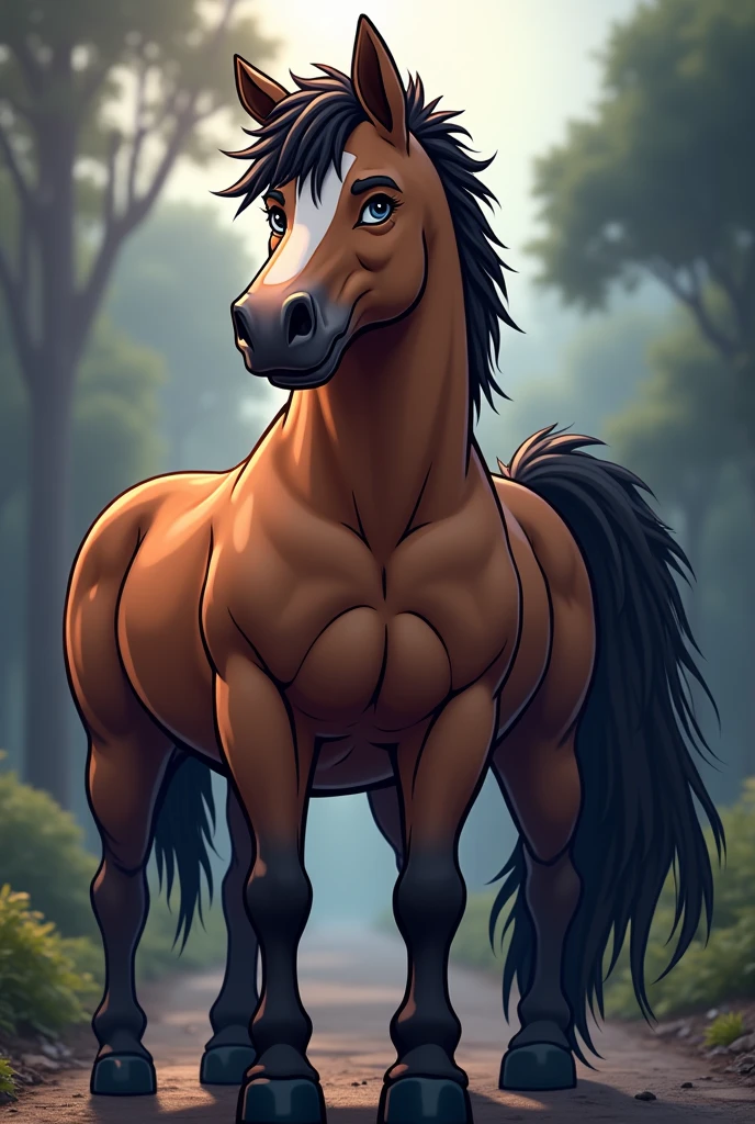 masterpiece, great posing, dynamic lighting, shy dark brown horse boy, long messy black hair that covers head, bluish gray eyes, long black tail, (having anal sex with male horse),anal penetration, POV, first person view, bubble butt focus, nude, crisp, high definition, shocked embarrassed face tiny pupils, bending over, equine penis, wooden cabin setting, by nuzzo, by jay naylor, by zaush,