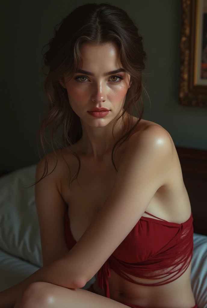 super fine illustration, vibrant colors, masterpiece, sharp focus, best quality, depth of field, cinematic lighting, ultra detailed, 1girl, portrait, Brooke Shields, red dress with frills, vogue aesthetic, gucci style, RAW photo, 8k UHD, DSLR, soft lighting, high quality, film grain, Fujifilm XT3, RAW candid cinema, 16mm, color graded portra 400 film, remarkable color, ultra realistic, remarkable detailed pupils, shot with cinematic camera