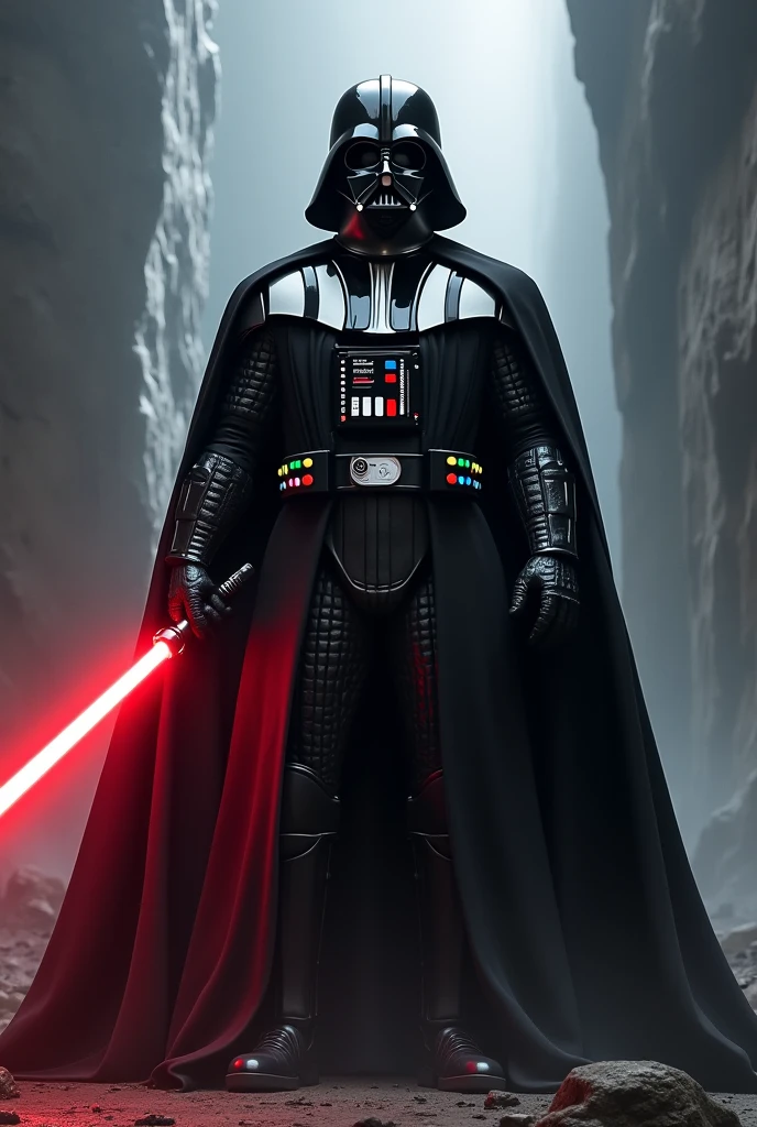 darth vader with a red lightsaber made out of massive ral-fluff <lora:ral-fluff:1>, realistic
