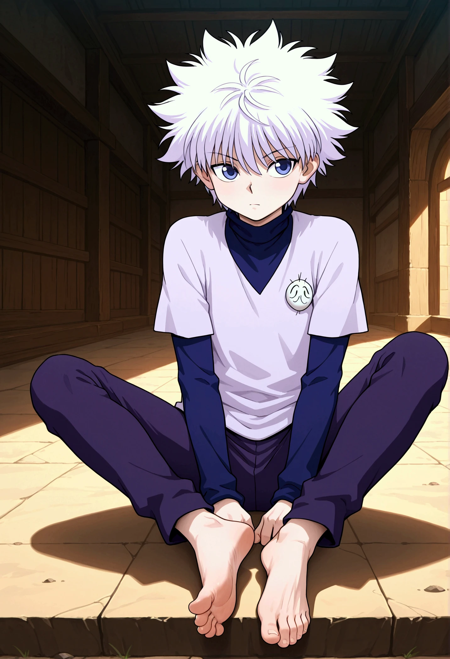 Great quality, excellent, Killua_Zoldyck, boy,barefooted 