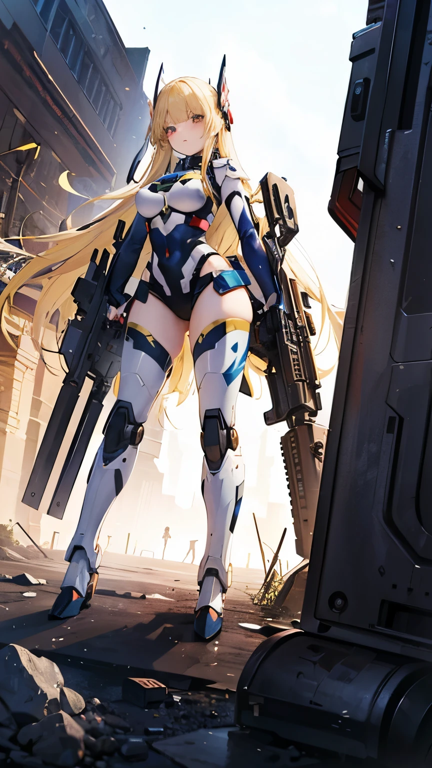 Simple background, white background,solo, (simple background, white background:1.3),
Masterpiece, best quality, 1 girl, sci-fi, combat maiden, mechanical, gun, long hair double ponytail, arms up and together
game character design, concept design, figure, character, high detail,