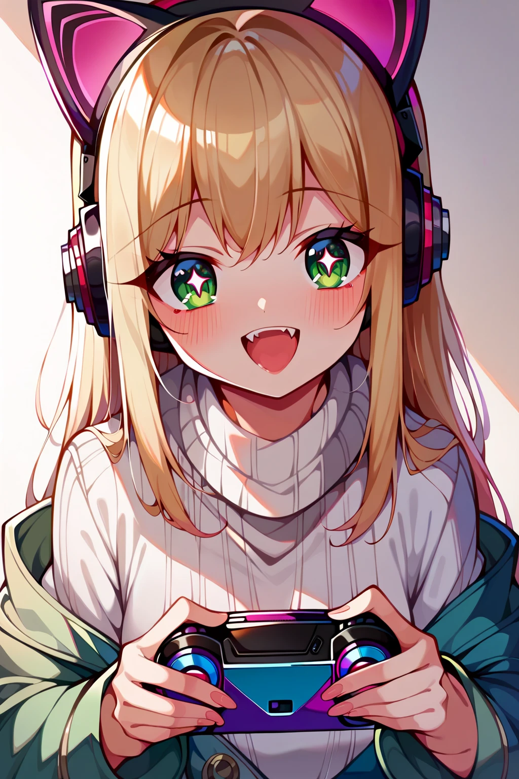 score_9, score_8_up, score_7_up, <lora:Hyper8:1> <lora:fixhands:1> source_anime, rating_safe BREAK 1girl,
lillie \(pokemon\), green eyes, blonde, wearing headset, <lora:pajams_Pony_V1.1:0.6> wearing pajamas, closed eyes, saliva, sleeping, drooling, yawning,messy hair, closed mouth, tilt head,
<lora:controller_pony-000009:0.85> , monitor, playing game, holding controller, bags under eyes, tired, half-closed eyes, dark room
<lora:ponyRealistic_v1-gamma:-0.3> 
<lora:2.5DRealistic:-0.3> <lora:sdxl-eye_kuma_01:1.5>