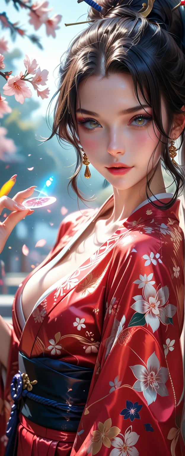 (digital image), (), (), ((squatting)), ((pubic hair)), ((pubic detail)), (kimono), (((nipple tip))), beautiful detailed eyes, stockings, high heels, (large breasts), (thong), black heels, stockings, ((lace)), night, oversized full moon, low angle shot, 4k quality, gorgeous light, neat ponytail, gorgeous scene, masterpiece, high resolution --auto --s2