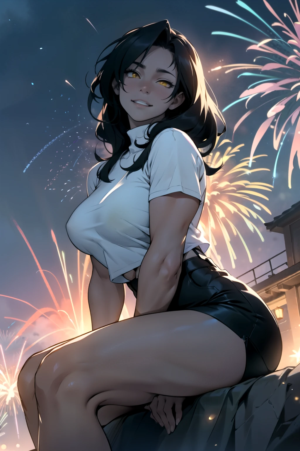 Hinata Hyuga, roupas brancas, new years eve, paz, garrafa de Champanhe, Champanhe , 🍾, cup in hands, comemorando, muito linda, Detailed Lips, olhos lindos, extremamente linda, sexy, noite de new years eve, ano novo, virada de ano, Fireworks background, drawing in the sky 2024, bunda grande, pernas grossas, Fitness, passagem de ano.