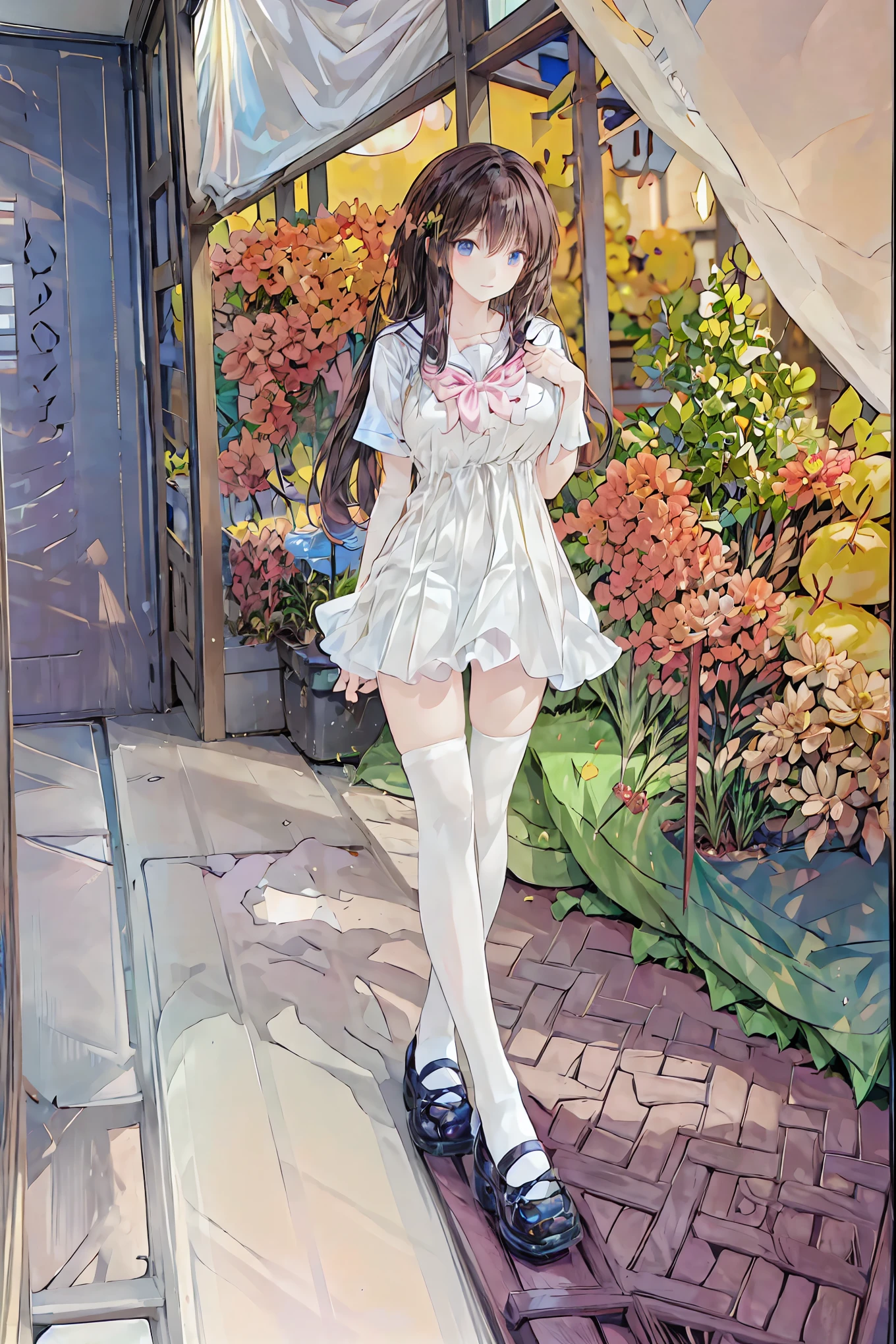 ((masterpiece)), (Anime:1.5), (( top quality)), ( RAW photos:1.2), ( high resolution:1.3), ( professional photoshoot:1.2), (chromatic avalations),  one girl, (()), (Serious), (  beautiful brown eyes:1.3),  Watch Viewers , Plain Shirt, O-ring,   Dishevelle Hair  ,  medium hair, (Stick your hand into your pants ), ((Take off your work pants)), 明るい brown hair, ( small breasts), Cute waist,  outdoor, ((Top of the big bell tower))， brown hair， shortcuts， hair is disheveled， short braided hair，Neat， slender beauty ，Dignified posture， small breasts， Beautiful Legs， Her enchanting gray-blue eyes sparkle like stars.， bright color, beautiful eyes,A delicate smile, Textured Skin, top qualityのものが最高,  gentle and beautiful woman  ,Anime風､