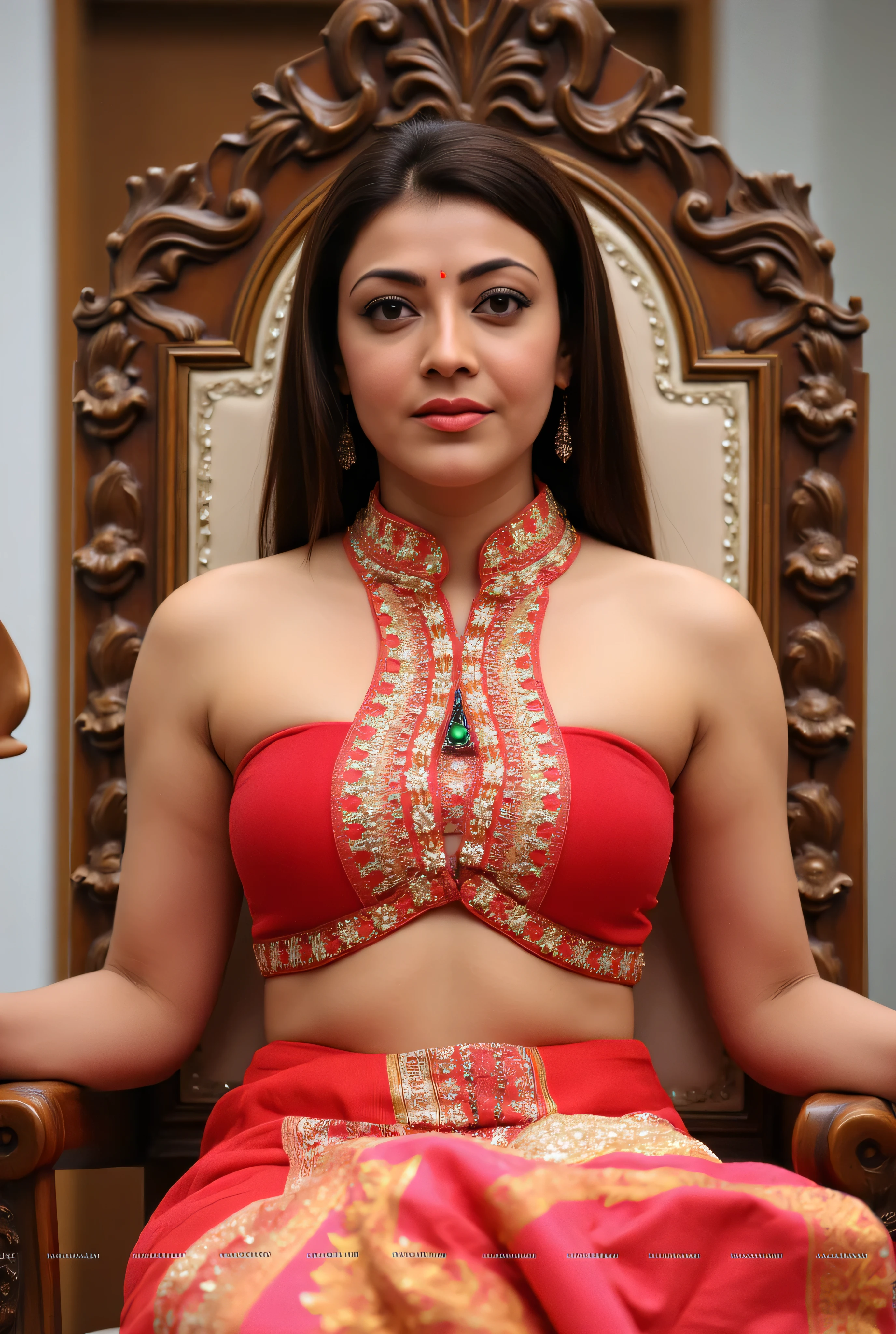Indian women, bandeau crop top i, big boobies, wide waist, 30 year old, grey long hair, sexy face, red lips, make up, full length photograph, daylight, ultra realistic, photorealistic , HD Quality , Hasselblad photography , ARRI Photography , ultra sharp photo , perfect picture , fine details Close-up shot of Kali maa in royal throne, 8k high res render, sexy busty body, detailed skin and face (vengeance expressios) wild, ultra real, lion symbols beside, sexy thighs and legs, royal look, transparent red saree, there is a woman in a red bra top and white pants, lacey, 2 female model, red bra, posing in bra, red lace, posing in a bedroom, thicc, 18 years old, wearing sexy lingerie, lingerie, 2 , 21 years old, 2 , sultry body with sexy belly