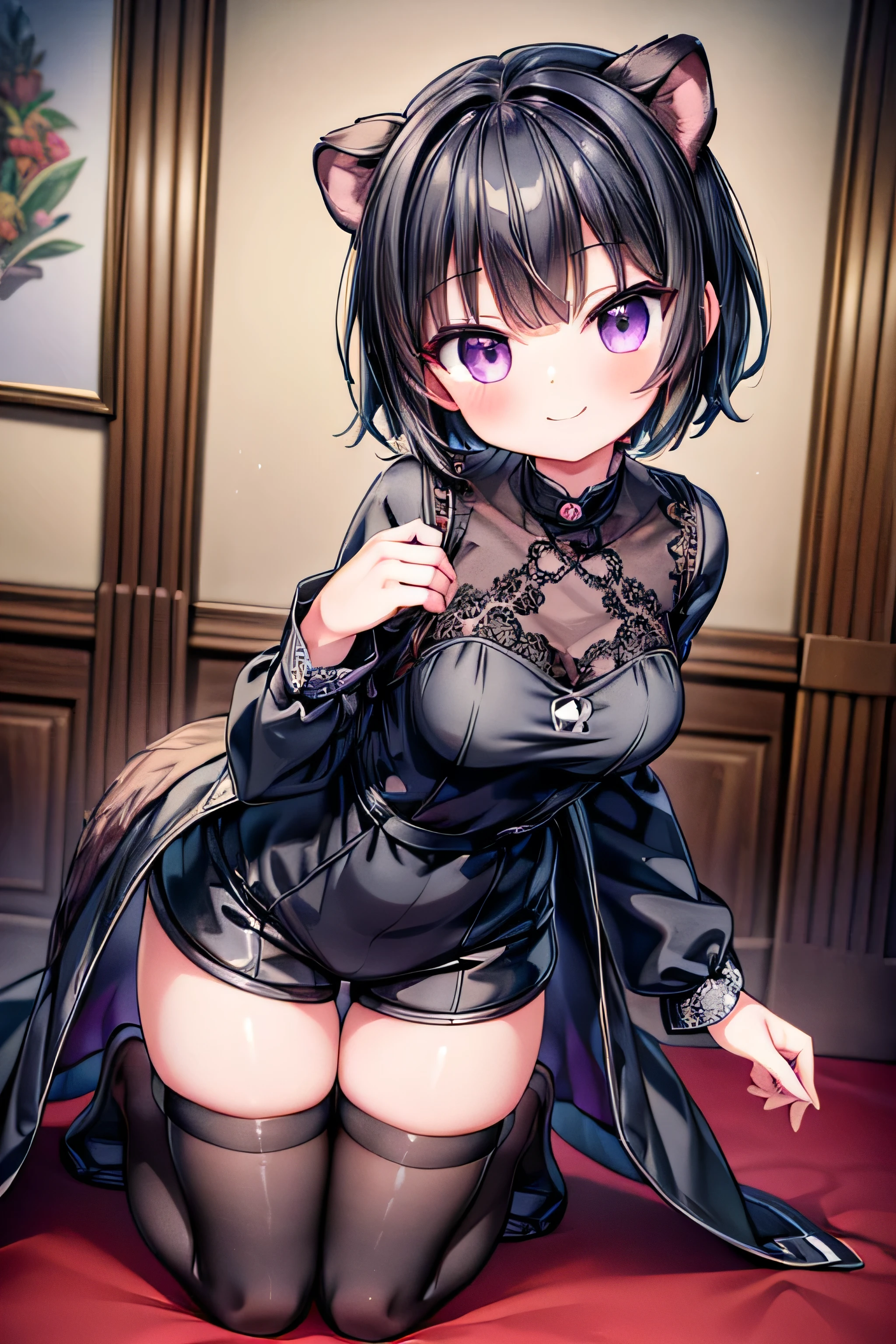 ((Highest quality)), ((masterpiece)), (detailed), One girl, Sexy short-haired girl, Ultra HD, 8K Erotic tits Masturbation Completely naked Small in stature Spread your legs Sweat Vibe jumpy Breast milk Rub your own breasts Completely naked Blushing Big Breasts