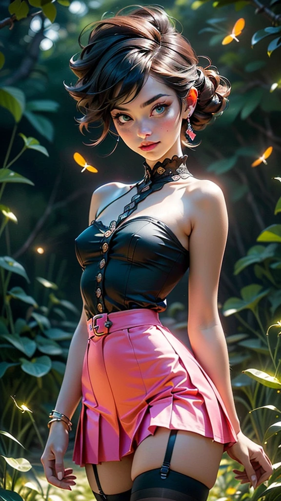 8k,brook ,(Fireflies are dancing wildly)