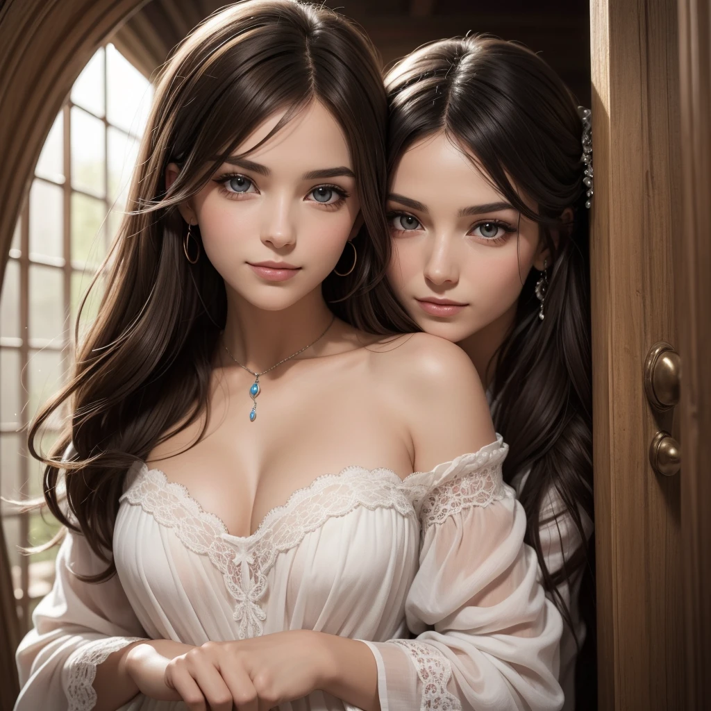1girl, beautiful detailed eyes, beautiful detailed lips, extremely detailed face, long eyelashes, big breasts, cute girl, elegant dress, warm lighting, dreamy, fantasy, pastel colors, (best quality,4k,8k,highres,masterpiece:1.2),ultra-detailed,(realistic,photorealistic,photo-realistic:1.37),HDR,UHD,studio lighting,vivid colors,bokeh