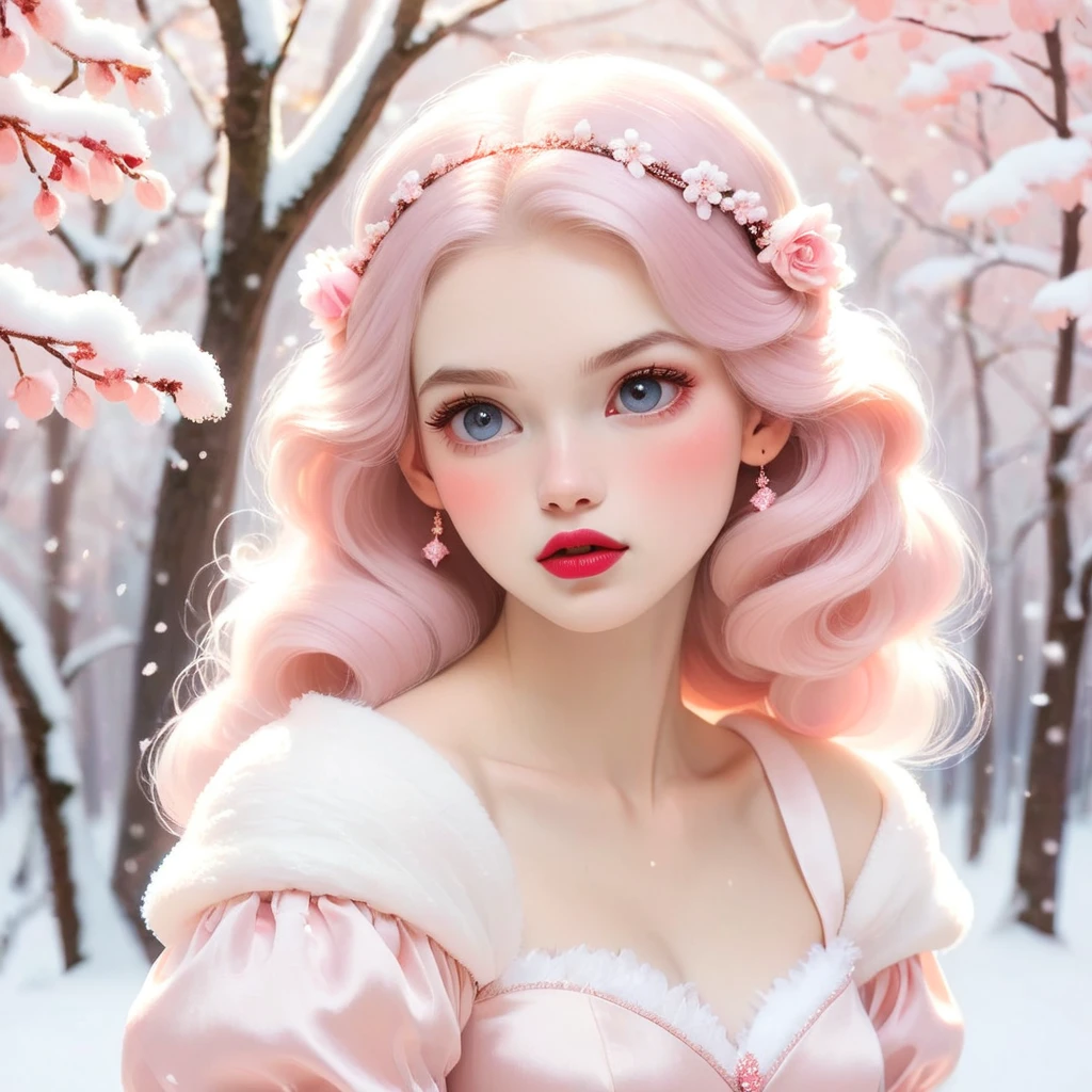 dreamy Ingriido with snow-white and light-pink color palette
