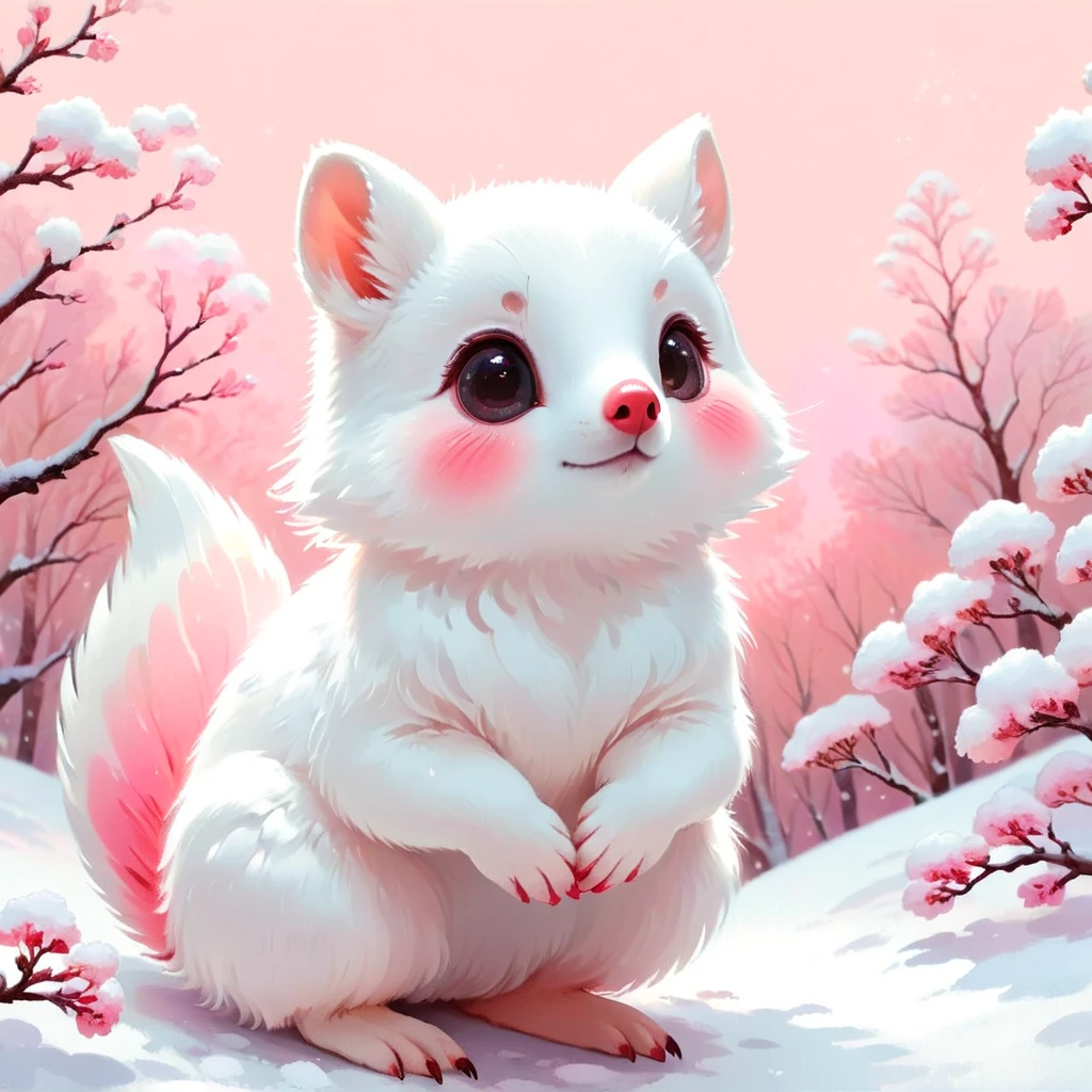 dreamy animal, Ingriido with snow-white and light-pink color palette
