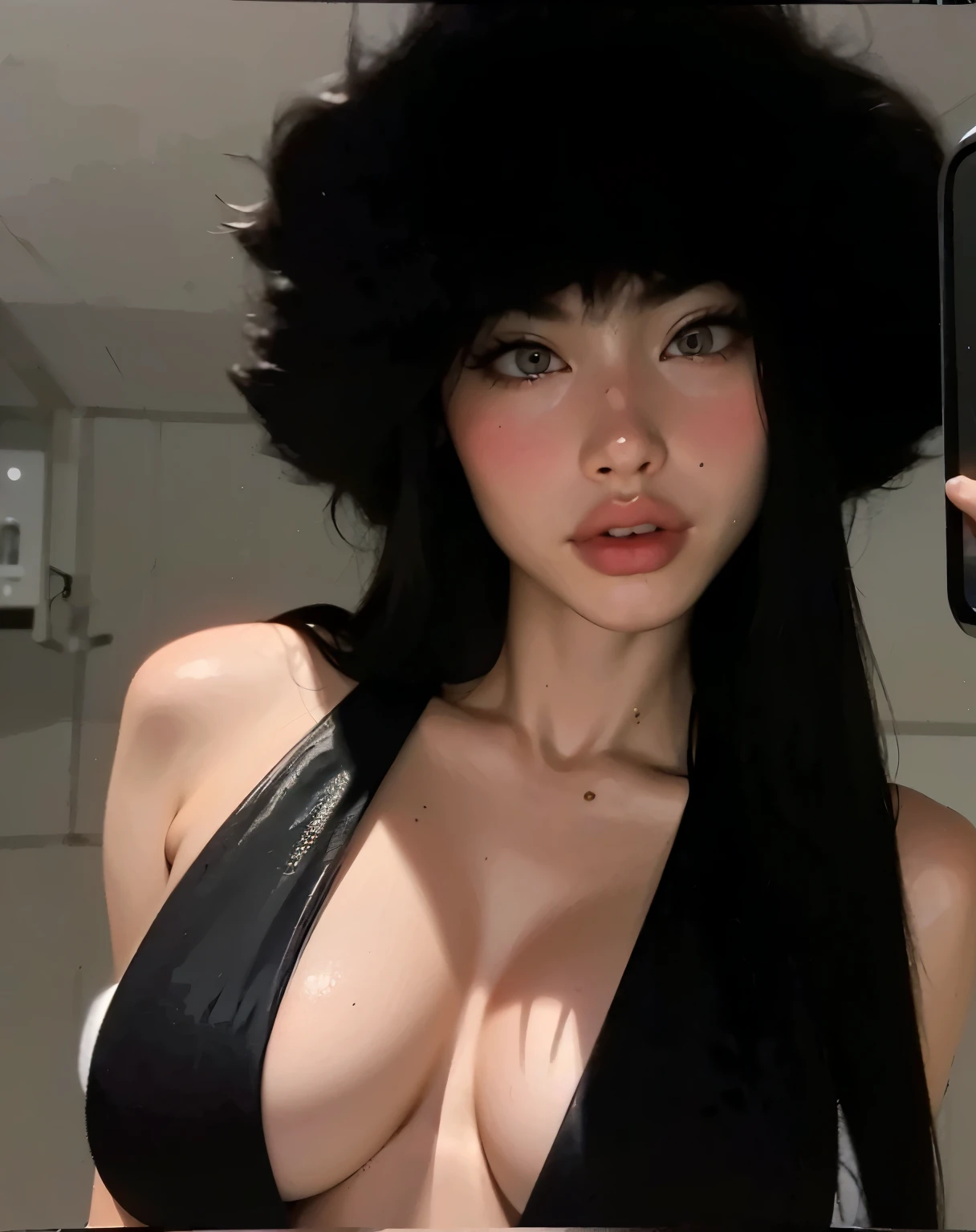 Arafed Asian woman with a black hat and a necklace., con sombrero, ella tiene el pelo negro con flequillo, usando una gargantilla y un lindo sombrero, Jennie, cerveza madison, soft devil queen cerveza madison, ella esta usando un sombrero, pelo largo y negro con flequillo, Xision Wu, con pelo negro liso, modelo de instagram, Blackpink, Kim Jennie