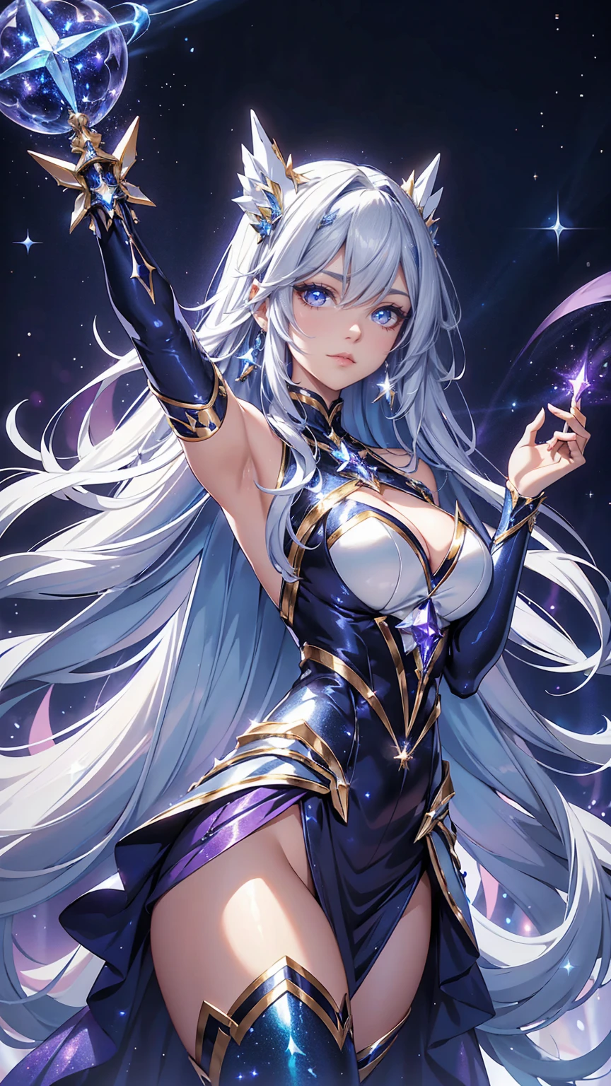 anime girl, score_9, score_8_up, score_7_up, (source_pony:1.0), beautiful translucent goddess of the afterlife, (sparkling translucent skin:1.3), cosmic hair, cosmic crown, cosmic skin, dynamic pose, feral pony, ethereal background, (dynamic lighting:1.1), (detailed marvel style:1.0), (detailed image, high resolution, 5k resolution, denoise:1.0), big tits