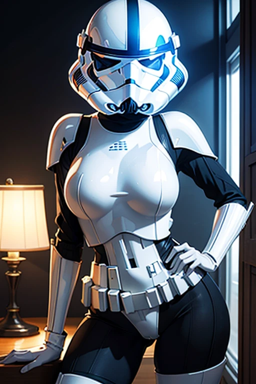 Sexy malay female stormtrooper in hijab, war scene, wearing barely anything, Star Wars ship setting, highly detailed, 8k