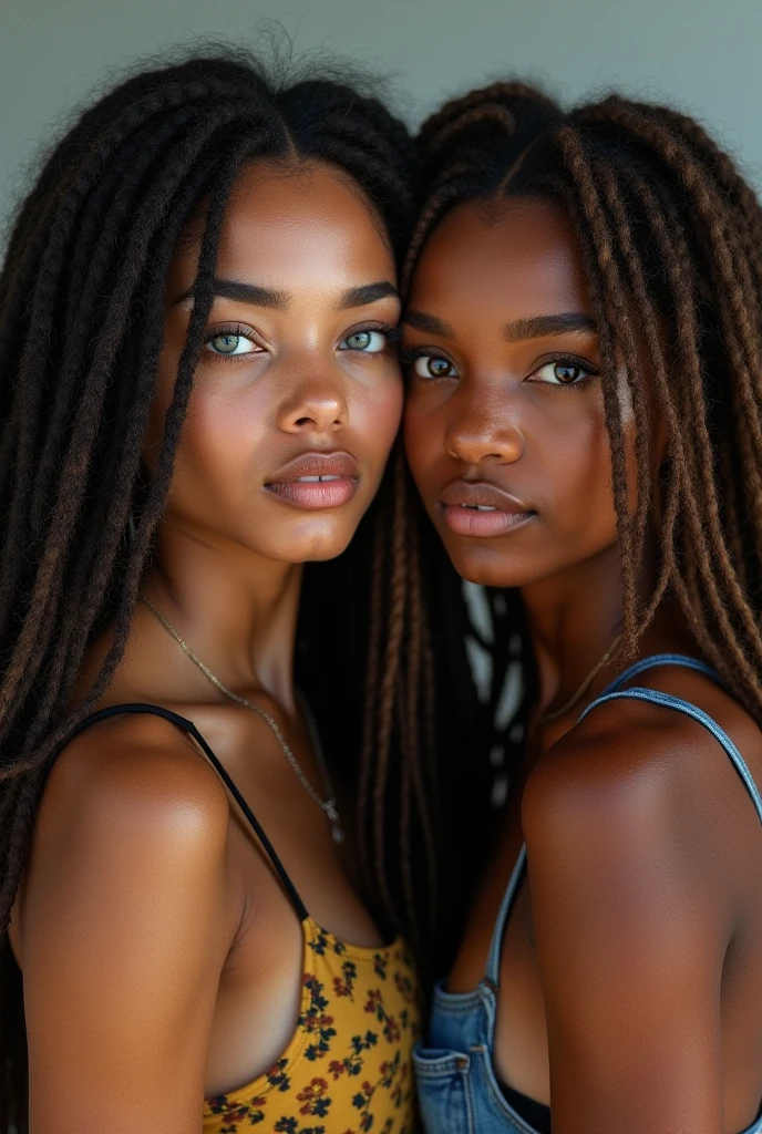 cute hair, chocolate skin, teenager, beautiful face, deep ebony, showing big breasts, SFW, upper body African night beauty 