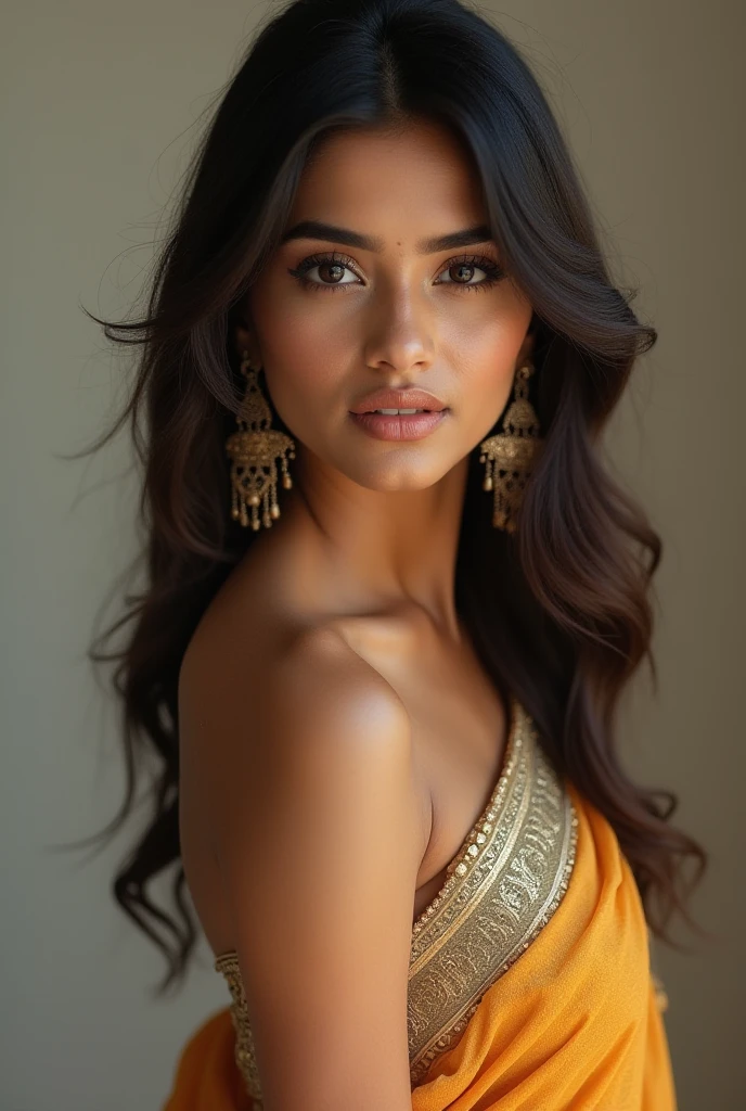 Beautiful Bengali girl with black saree 