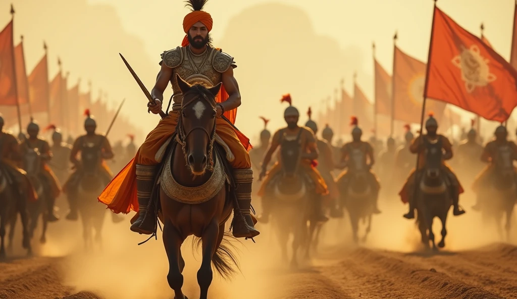 A Rajput warrior goes to fight on a horse with his wife's severed head hanging around his neck.
