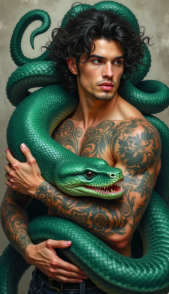 Feathered snake tattoo