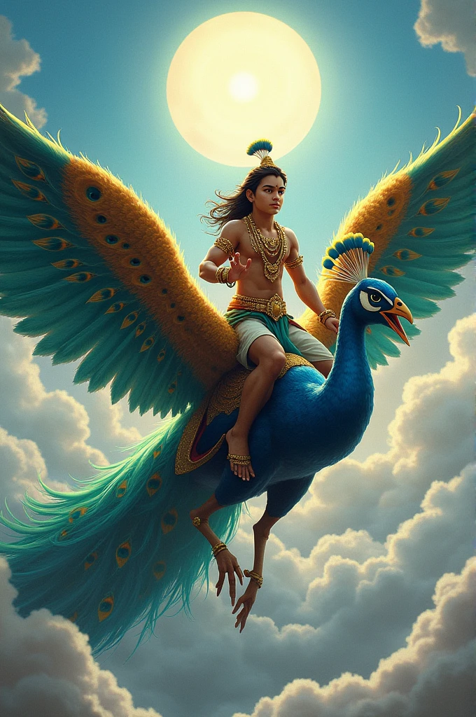 A tamil god childhood murugan flying sky to peacock in a tamil nadu peoples wishing