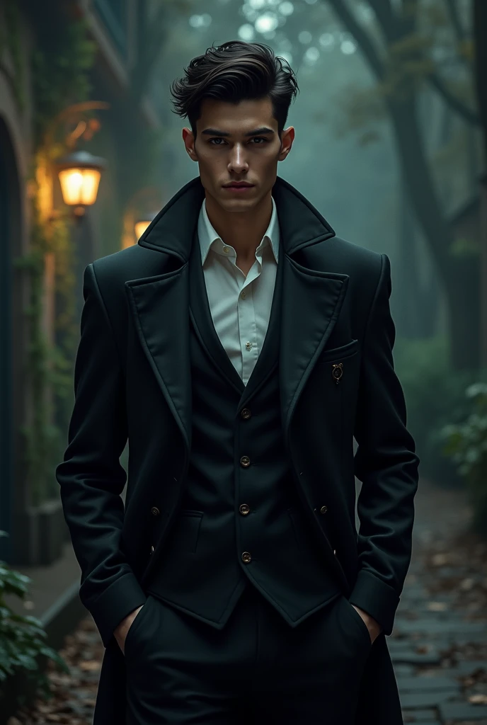 Handsome and stylish young man with a dark romance