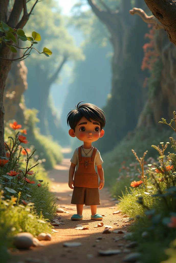 A boy character with different scenes
