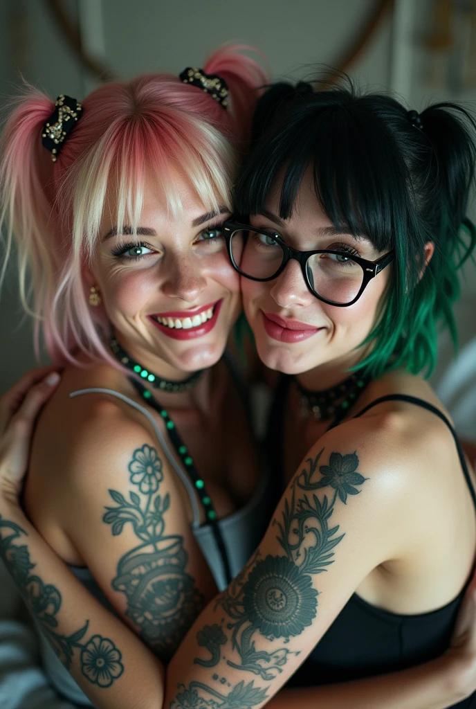 Mother and adult daughter into a tattoo shop,