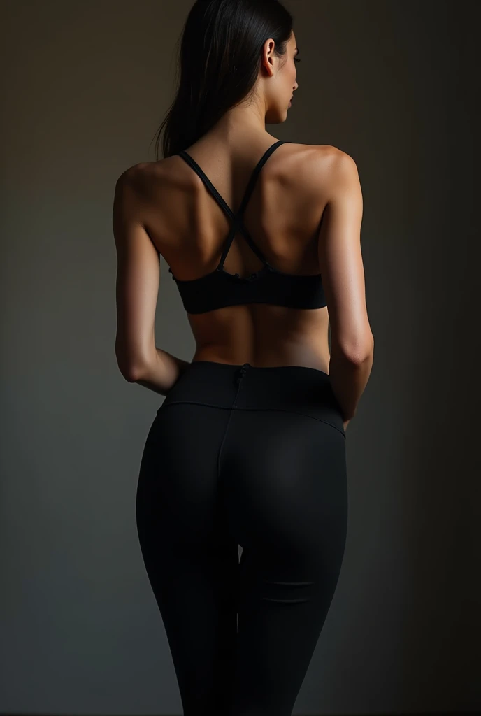 la photographie of a stunning basque young woman, qui fait du sport chez elle, porter un haut noir court et sexy avec un legging, enjoy the'summer, and models, brunette hairs, Long_hairs, regarde la caméra, viwise symétrique, wise, yeux noisette clair, light freckles, reddened cheeks, beaux sourcils, noble straight and high bridged nose, photorealistic, la photographie, spectacular lighting, magnificent, light neckline, a western film, (head of'artwork), best quality, high resolution, extremely detailed, skin with pores, blurred background, depth of field, Cinematic lighting
